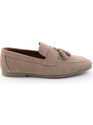 Bambi Sand Genuine Leather Men's Loafers E01594456502