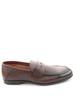 Bambi Brown Genuine Leather Men's Loafers E01648367040