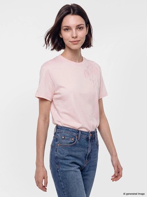 Lc Waikiki Yeni Sezon Pembe Soft Touch Nakışlı Bluz