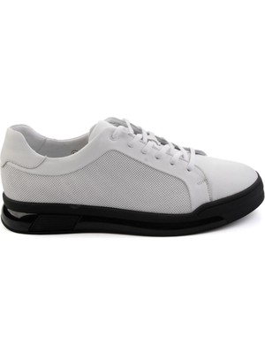 Bambi White Genuine Leather Men's Sneakers E01958176643