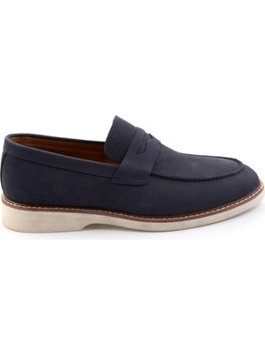 Bambi Navy Genuine Leather Men's Loafers E01547010701