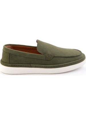 Bambi Khaki Genuine Leather Men's Loafers E01396220201