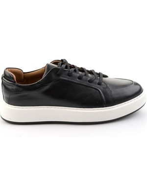 Bambi Black Genuine Leather Men's Sneakers E01549290503