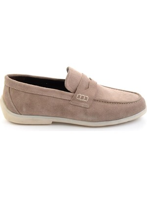 Bambi Sand Genuine Leather Men's Loafers E01054408202