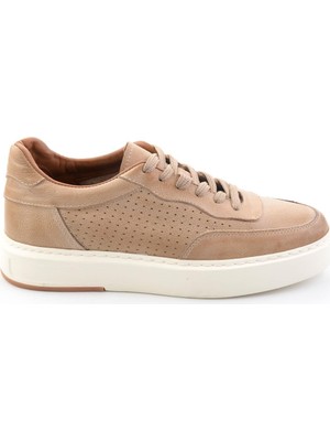 Bambi Beige Genuine Leather Men's Casual Shoes E01593070003