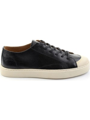 Bambi Black Genuine Leather Men's Sneakers E01549003440