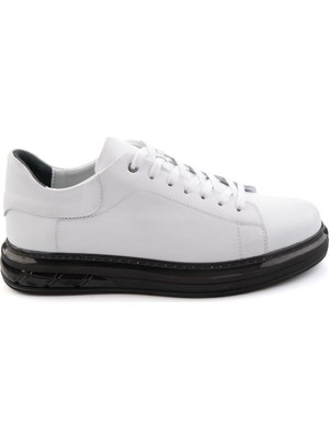 Bambi White Genuine Leather Men's Sneakers E01080902143