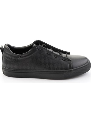 Bambi Black Genuine Leather Men's Sneakers E01535125703