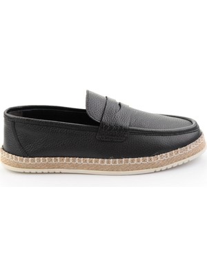 Bambi Black Genuine Leather Men's Loafers E01698198640