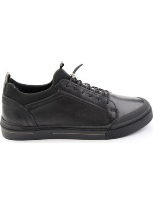 Bambi Black Genuine Leather Men's Sneakers E01585504143