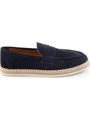 Bambi Navy Genuine Leather Men's Loafers E01698198602