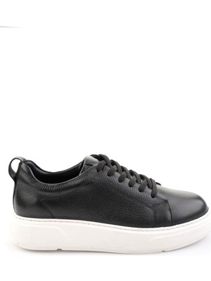 Bambi Black Genuine Leather Men's Sneakers E01089006803