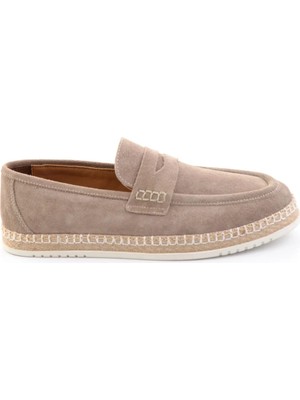 Bambi Sand Genuine Leather Men's Loafers E01698198602