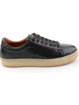 Bambi Black Genuine Leather Men's Sneakers E01396009903