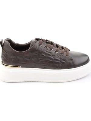 Bambi Black Genuine Leather Men's Sneakers E01398071043