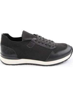 Bambi Black Genuine Leather Men's Sneakers E01730580382