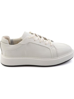 Bambi White Genuine Leather Men's Sneakers E01549290503