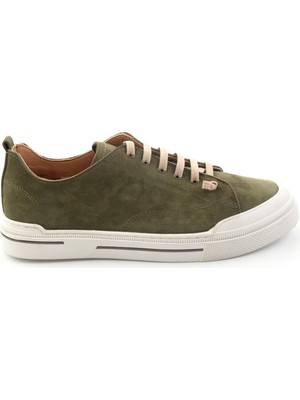 Bambi Khaki Genuine Leather Men's Sneakers E01585773401