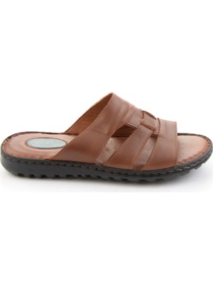 Bambi Tan Genuine Leather Men's Slippers E04437180903