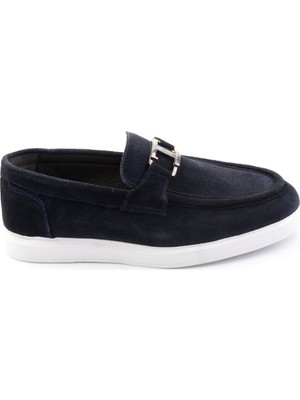 Bambi Navy Genuine Leather Men's Loafers E01697000302