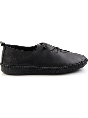 Bambi Black Genuine Leather Women's Casual Shoes K01143012003