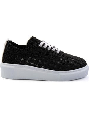 Bambi Black Genuine Leather Women's Sneakers K01303018616