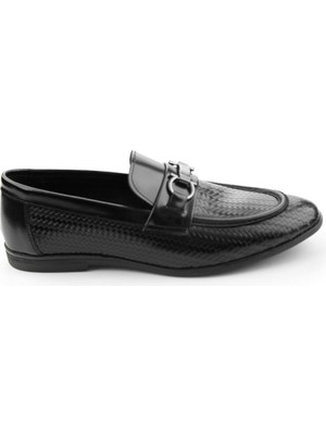 Bambi Black Genuine Leather Men's Classic Shoes E01715030414