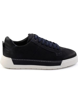 Bambi Navy Genuine Leather Men's Casual Shoes E01089000301