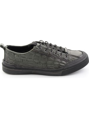 Bambi Khaki Genuine Leather Men's Sneakers E01900251044