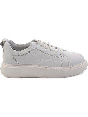 Bambi White Genuine Leather Men's Sneakers E01089006803
