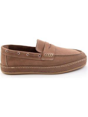 Bambi Sand Genuine Leather Men's Loafers E01698090201