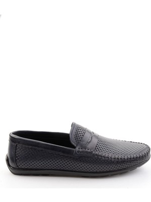 Bambi Navy Genuine Leather Men's Loafers E01697033003