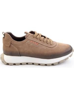 Bambi Sand Genuine Leather Men's Sneakers E01011034701