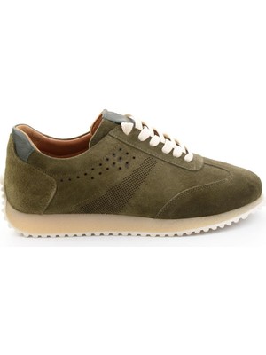 Bambi Khaki Genuine Leather Men's Sneakers E01811042702