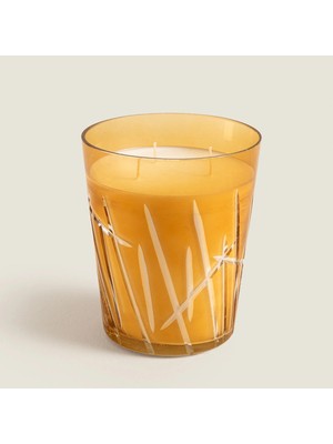 Chakra Tawney Glass Candle Holder L Amber