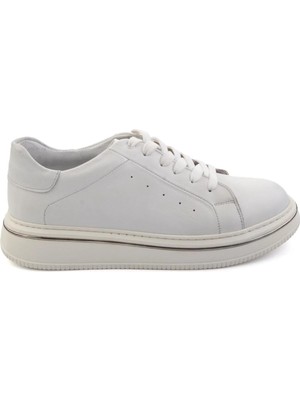 Bambi White Genuine Leather Men's Sneakers E01089006541