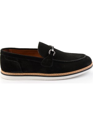 Bambi Black Genuine Leather Men's Loafers E01597002102