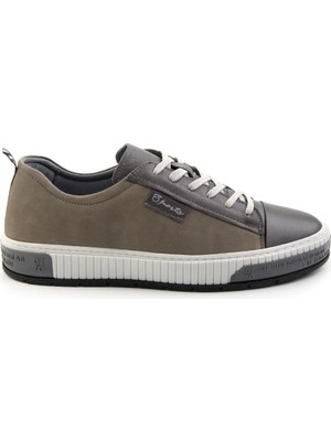 Bambi Grey Genuine Leather Men's Sneakers E01018033543