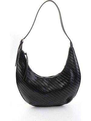 Bambi Black Print Detail Women's Shoulder Bag C06775086210