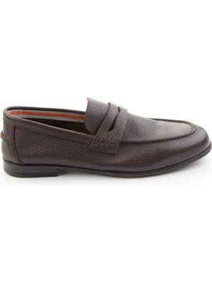 Bambi Brown Genuine Leather Men's Loafers E01730351040