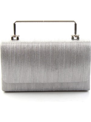 Bambi Platinum Striped Women's Evening Bag C06161056310