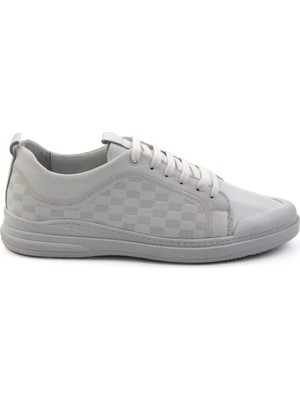 Bambi White Genuine Leather Men's Sneakers E01084240703