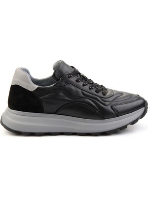 Bambi Black Genuine Leather Men's Sneakers E01347071943