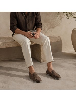 Bambi Mink Genuine Leather Men's Loafers E01054150502
