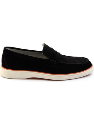 Bambi Black Genuine Leather Men's Loafers E01054184802