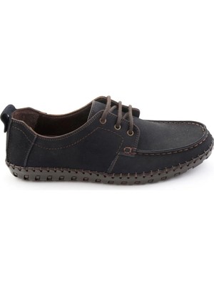 Bambi Navy Genuine Leather Men's Casual Shoes E01900400001