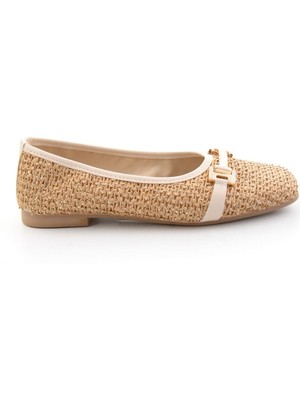 Bambi Beige Women's Ballet Flats K01641167828