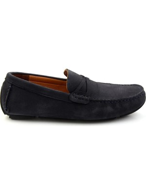 Bambi Navy Genuine Leather Men's Loafers E01547007801