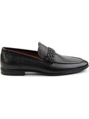 Bambi Black Genuine Leather Men's Casual Shoes E01758028940