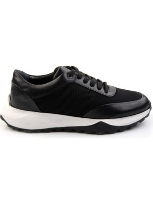 Bambi Black Genuine Leather Men's Sneakers E01401082904